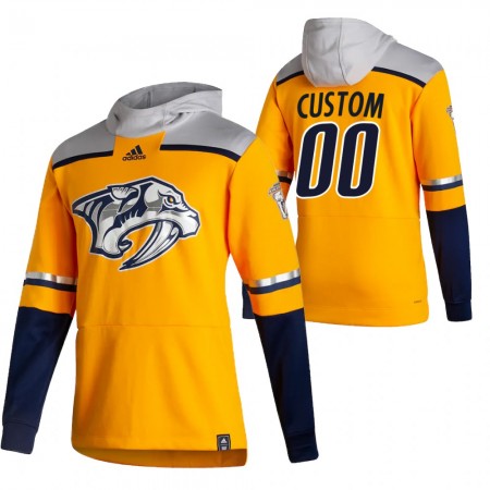 Män Nashville Predators med eget tryck 2020-21 Reverse Retro Pullover Hooded Sweatshirt